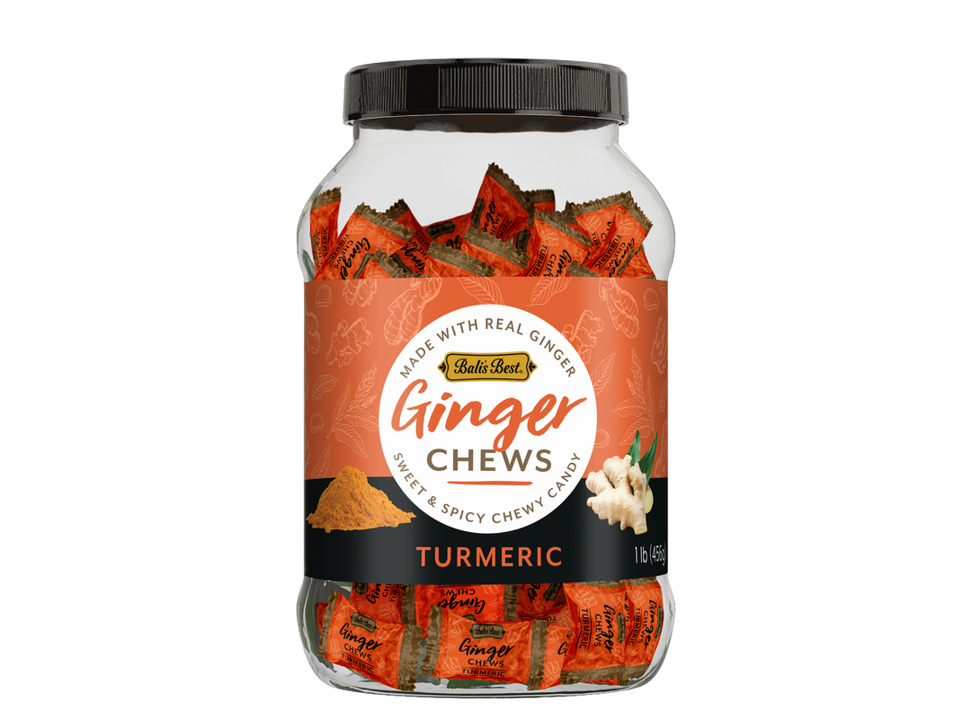 Bali’s Best Ginger Chews – Turmeric 1 lb Jar