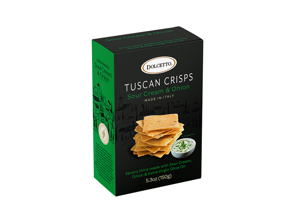 Dolcetto Tuscan Crisps – Sour Cream & Onion (5.3oz Box)