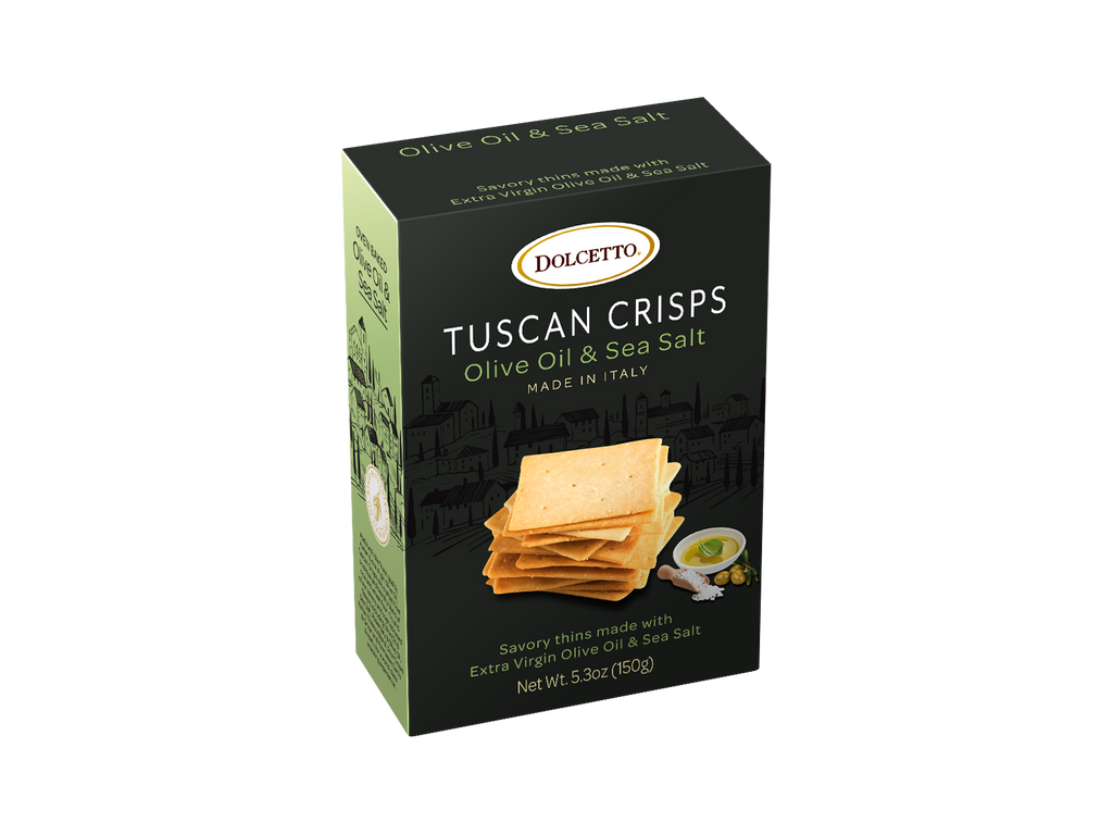 Dolcetto Tuscan Crisps – Olive Oil & Sea Salt (5.3oz Box)