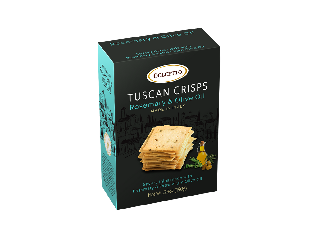 Dolcetto Tuscan Crisps – Rosemary & Olive Oil (5.3oz Box)