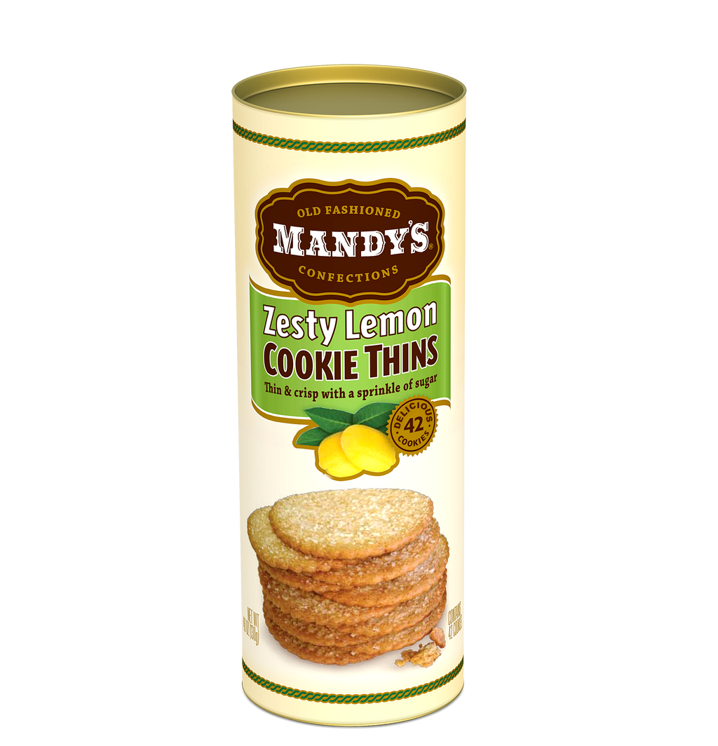 Mandy’s Cookie Thins - Zesty Lemon 4.6 oz tins