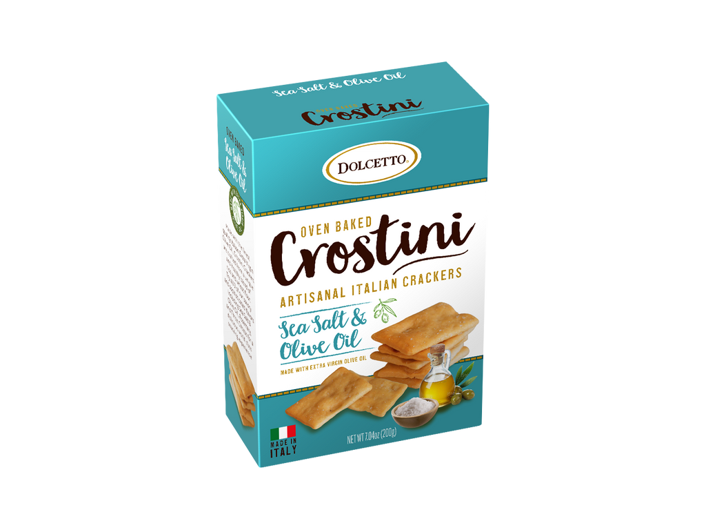 Dolcetto Crostini Crackers – Sea Salt & Olive Oil 7.05 oz Box