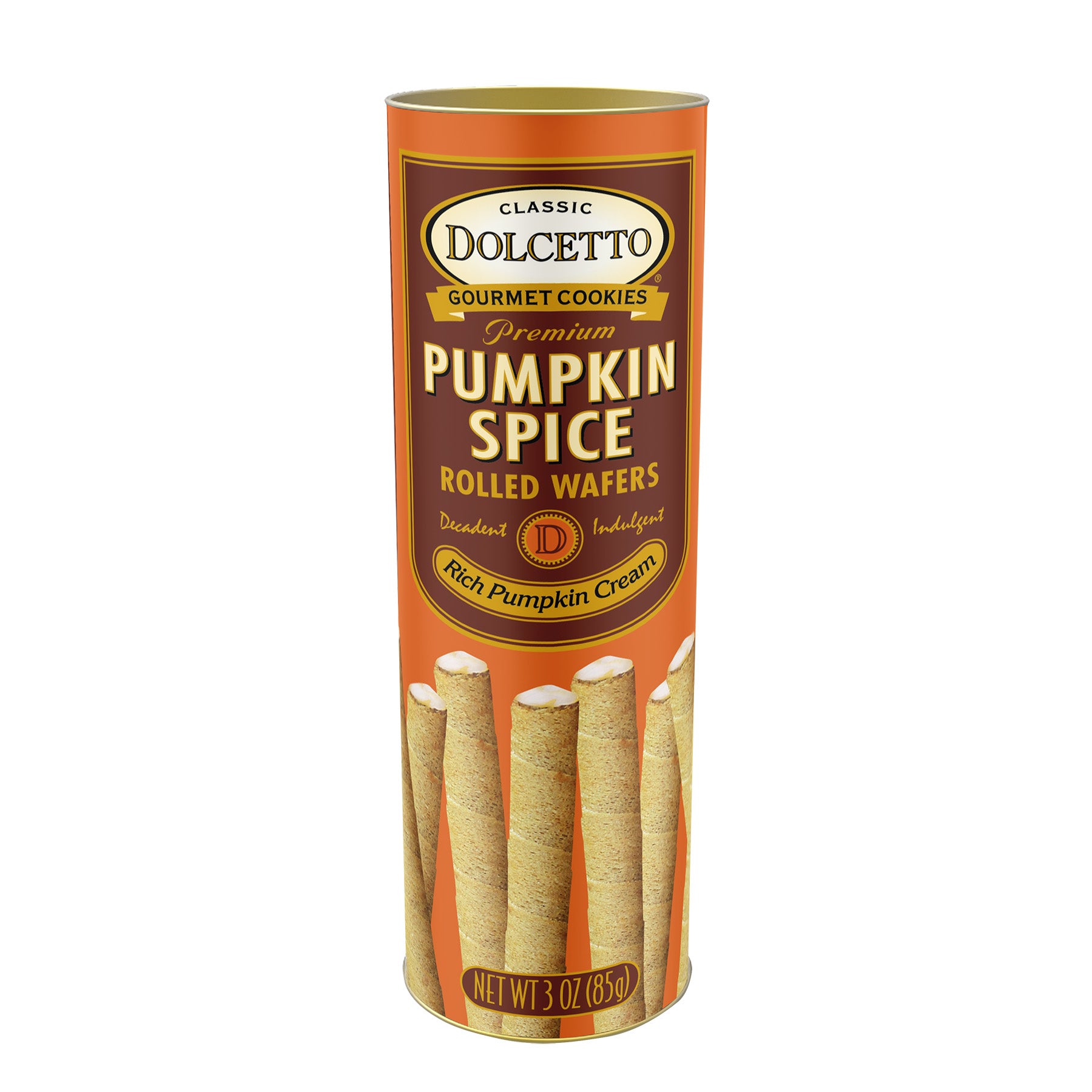 Dolcetto Wafer Rolls - Pumpkin Spice 3 oz Tin
