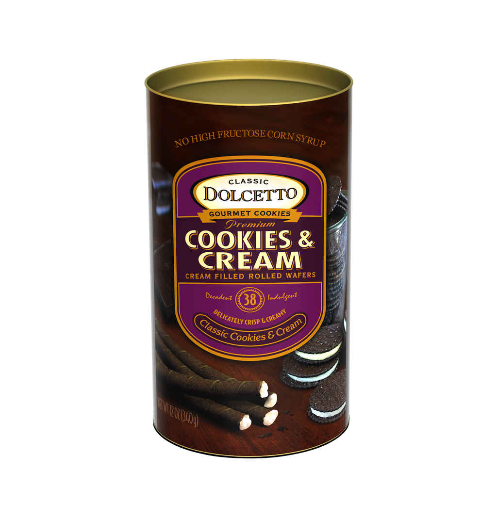Dolcetto Wafer Rolls - Cookies & Cream 12 oz