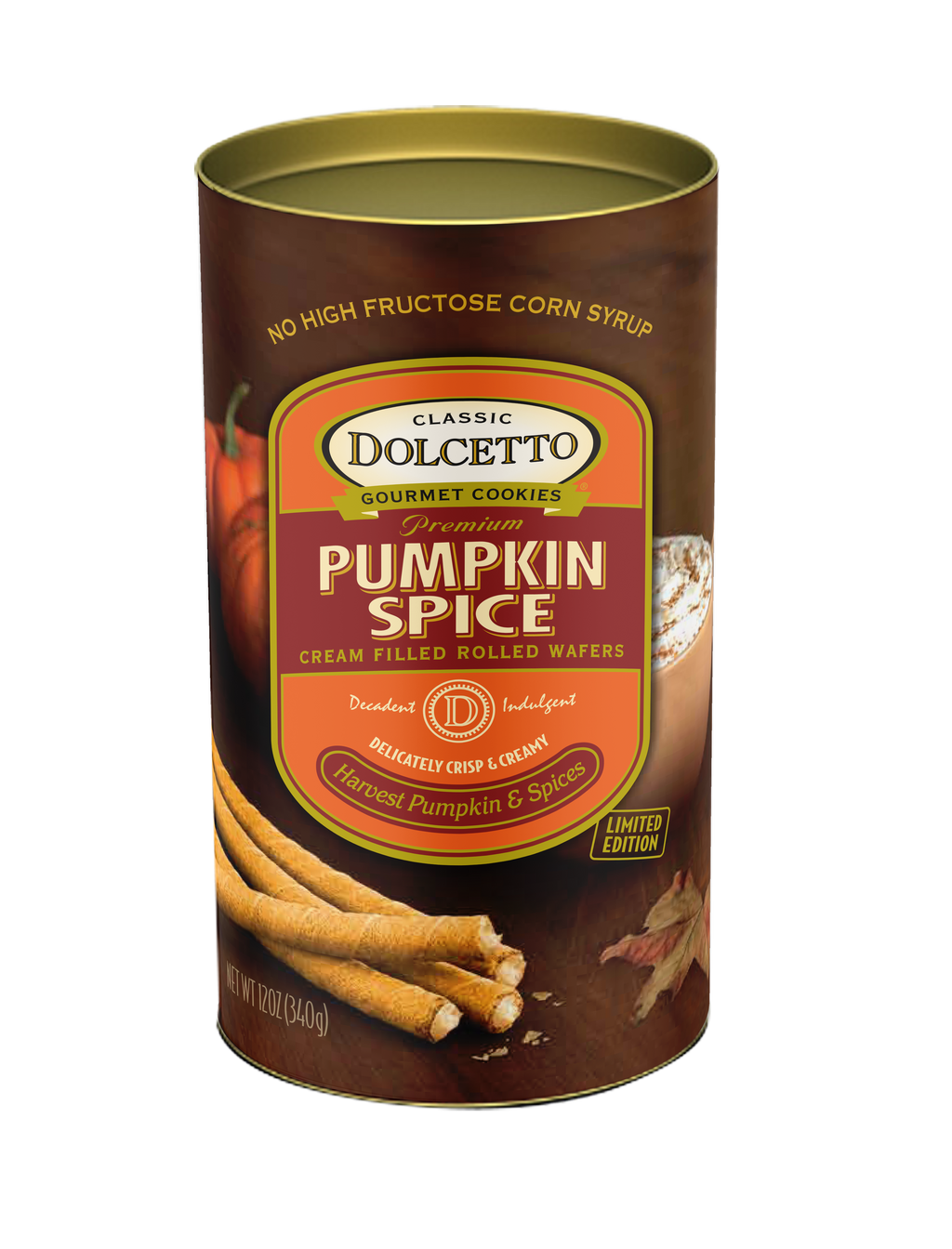 Dolcetto Wafer Rolls: Pumpkin Spice - 12oz