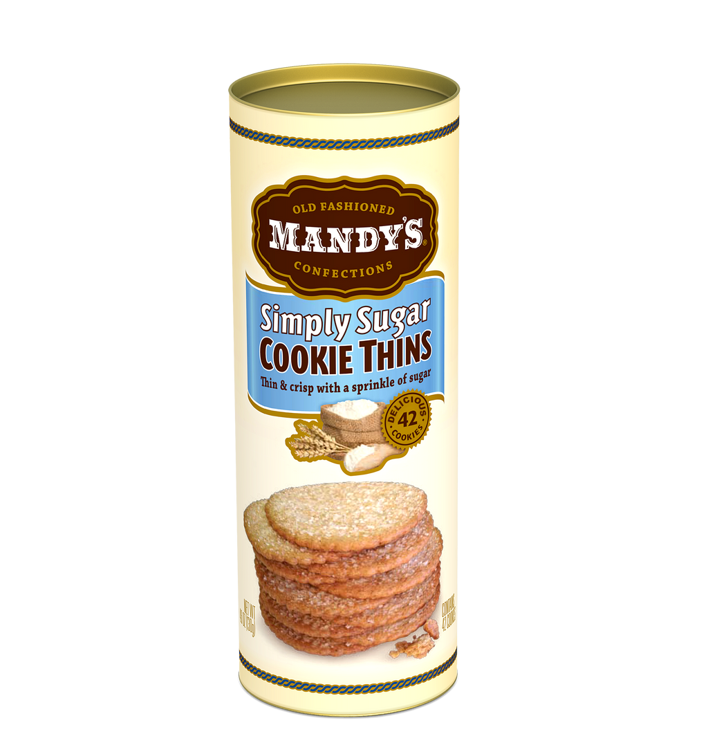 Mandy’s Cookie Thins - Simply Sugar 4.6 oz tins