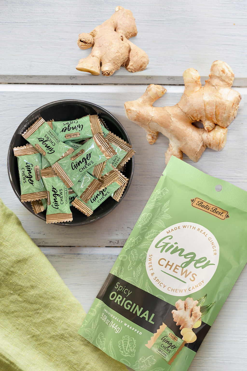 Bali’s Best Ginger Chews – Spicy Original 1 lb Jar – Fusion Gourmet
