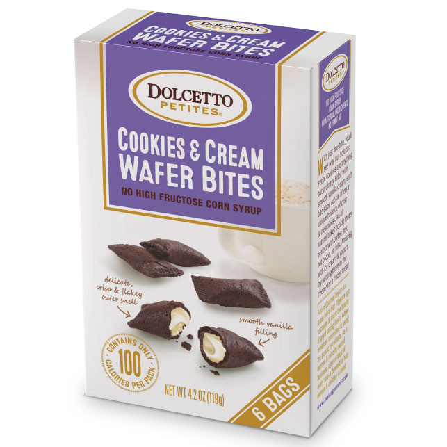 Dolcetto Wafer Bites - Cookies & Cream (4.2oz Box: 6 Single serve Packs)