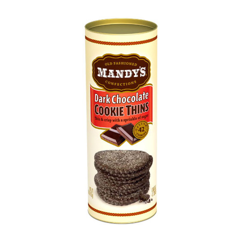 Mandy's Cookie Thins: Dark Chocolate - 4.6oz tins