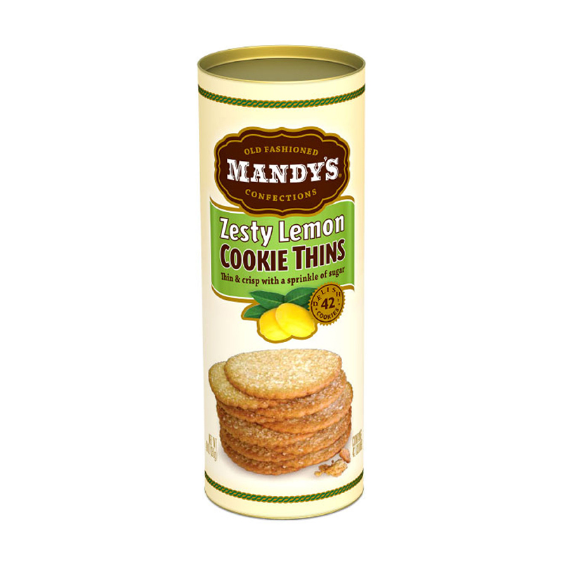 Mandy's Cookie Thins: Zesty Lemon - 4.6oz tins