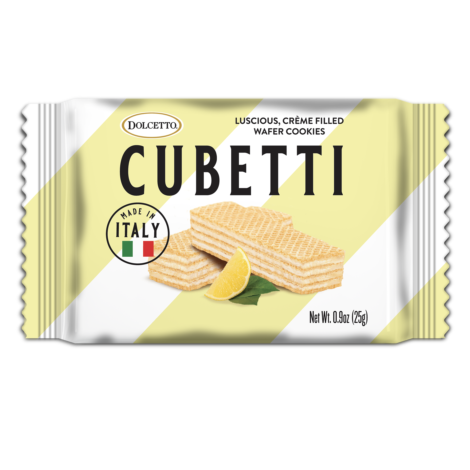 Dolcetto Cubetti Lemon Wafers (0.9oz Single Serves - 20 per Tray x 9 Trays)