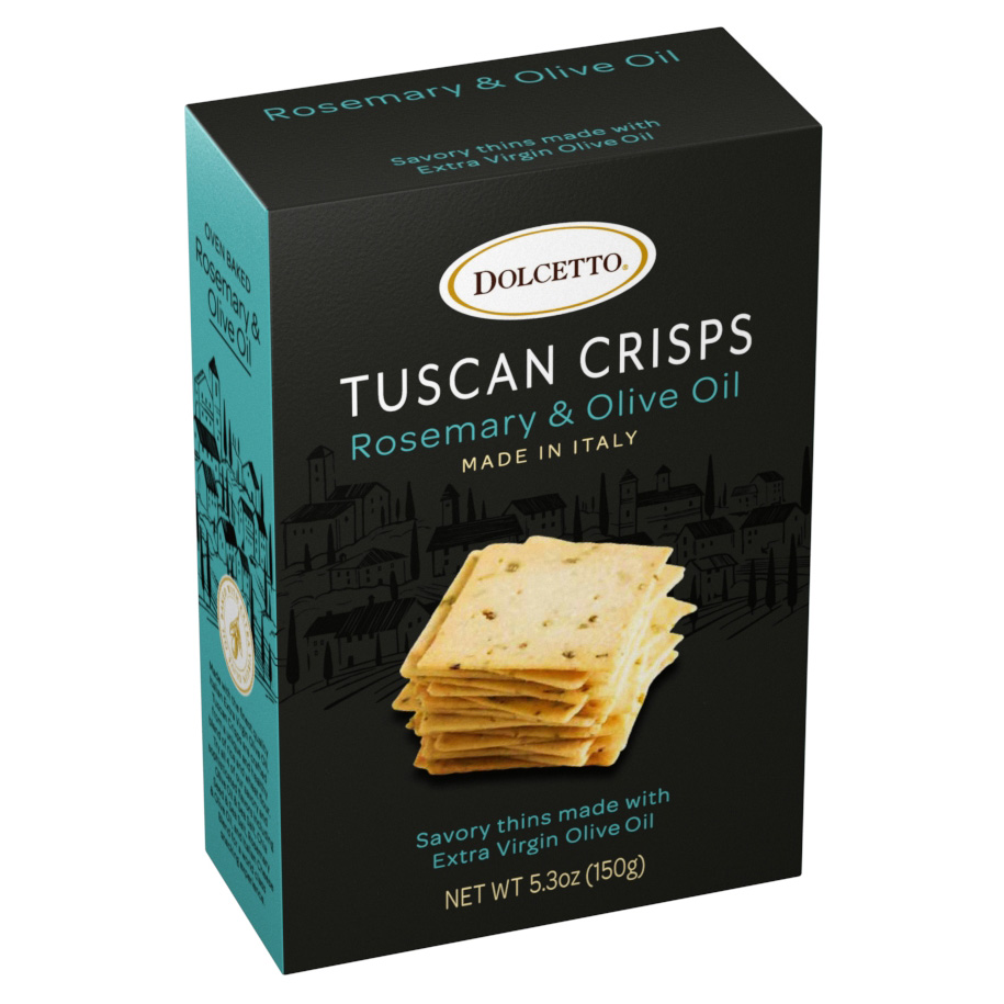 Dolcetto Tuscan Crisps - Rosemary & Olive Oil (5.3oz Box)