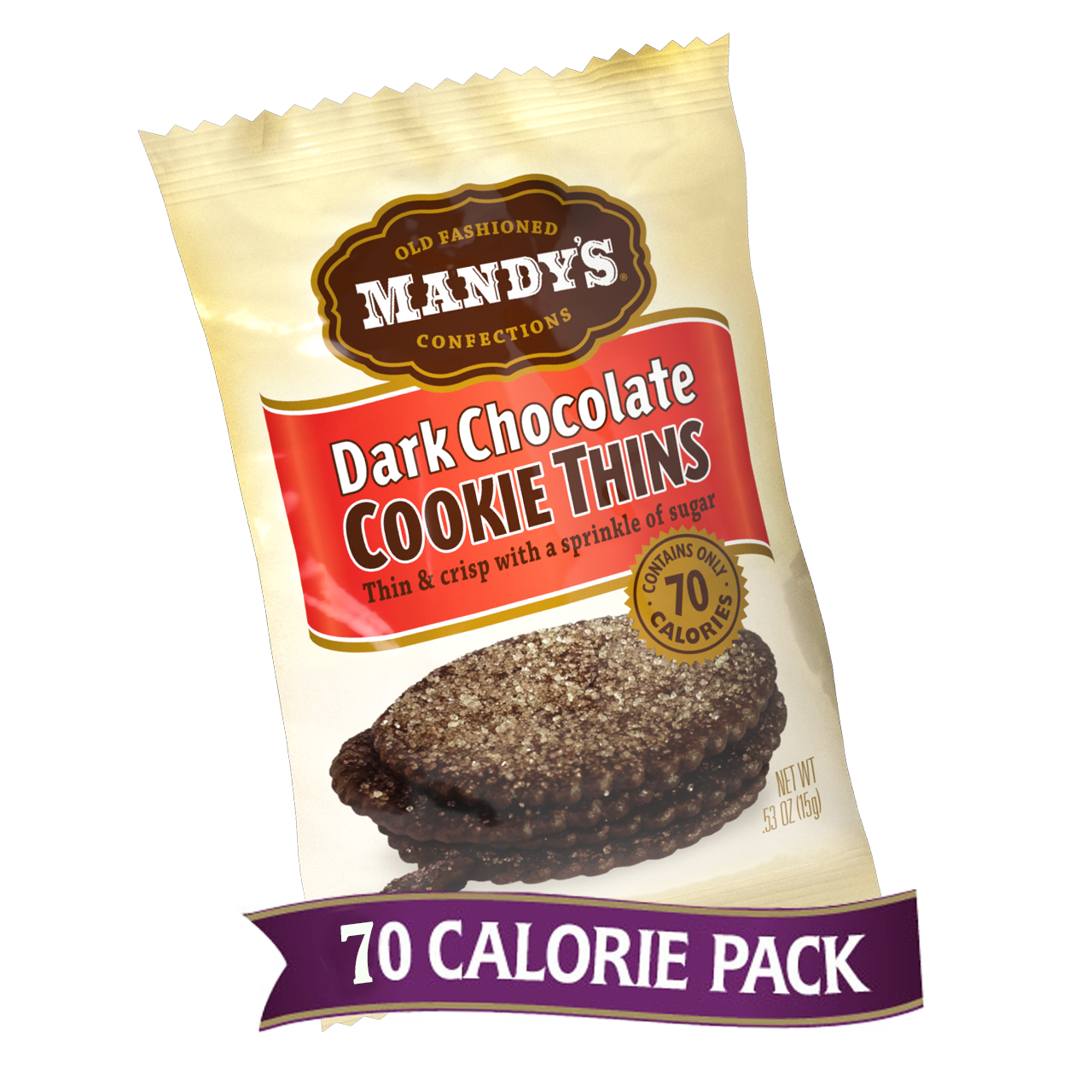 Mandy's Cookie Thins: Chocolate (Single Serves - 24/ tray)