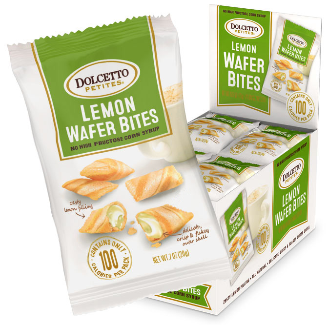 Dolcetto Wafer Bites - Lemon (0.7 oz Single Serve Pack - 24/tray)